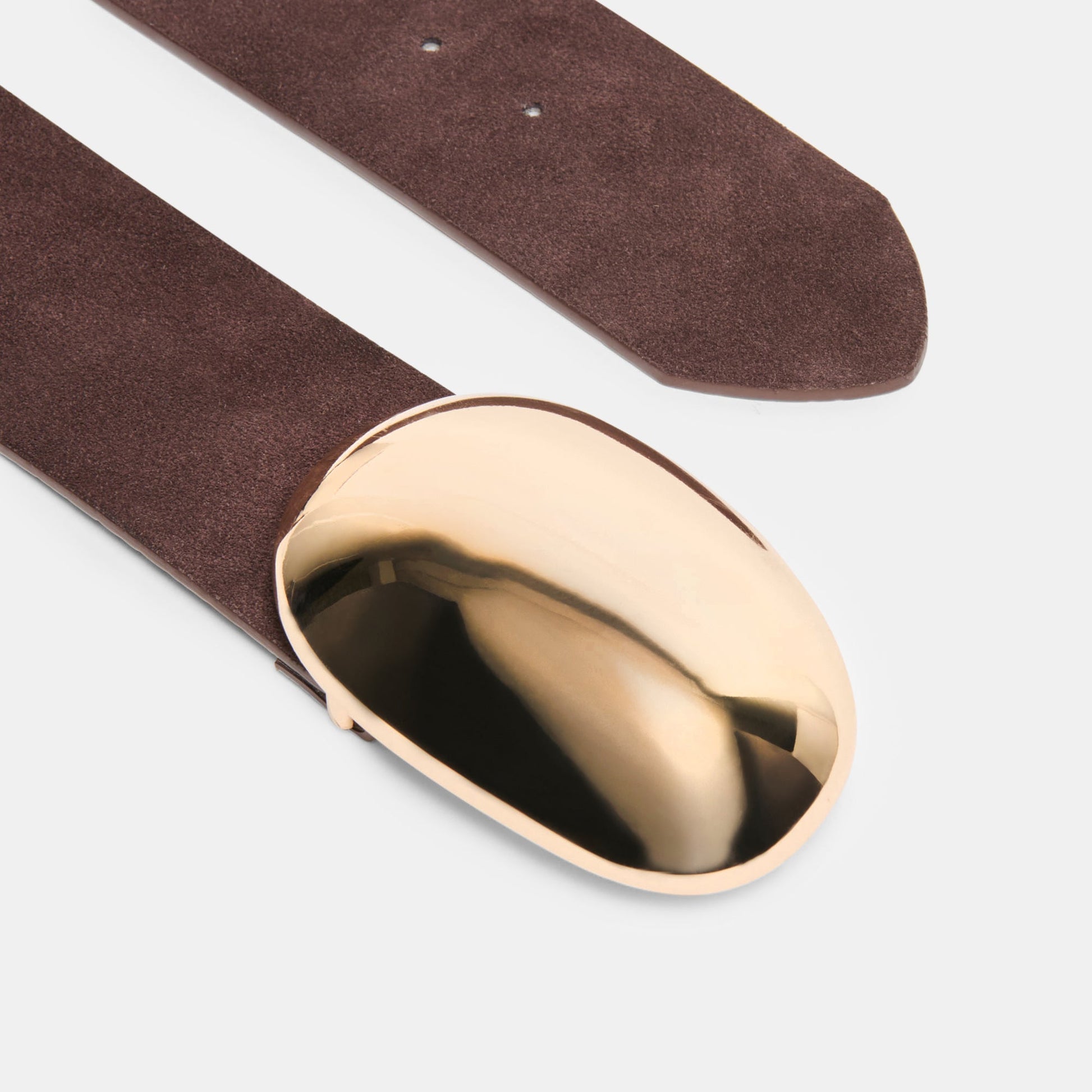 Bubble Mahogany Gold Buckle Belt Dolce Vita