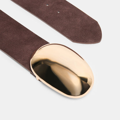 Bubble Mahogany Gold Buckle Belt Dolce Vita
