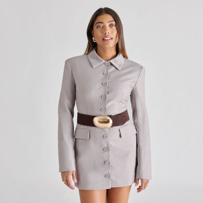 Bubble Mahogany Gold Buckle Belt Dolce Vita