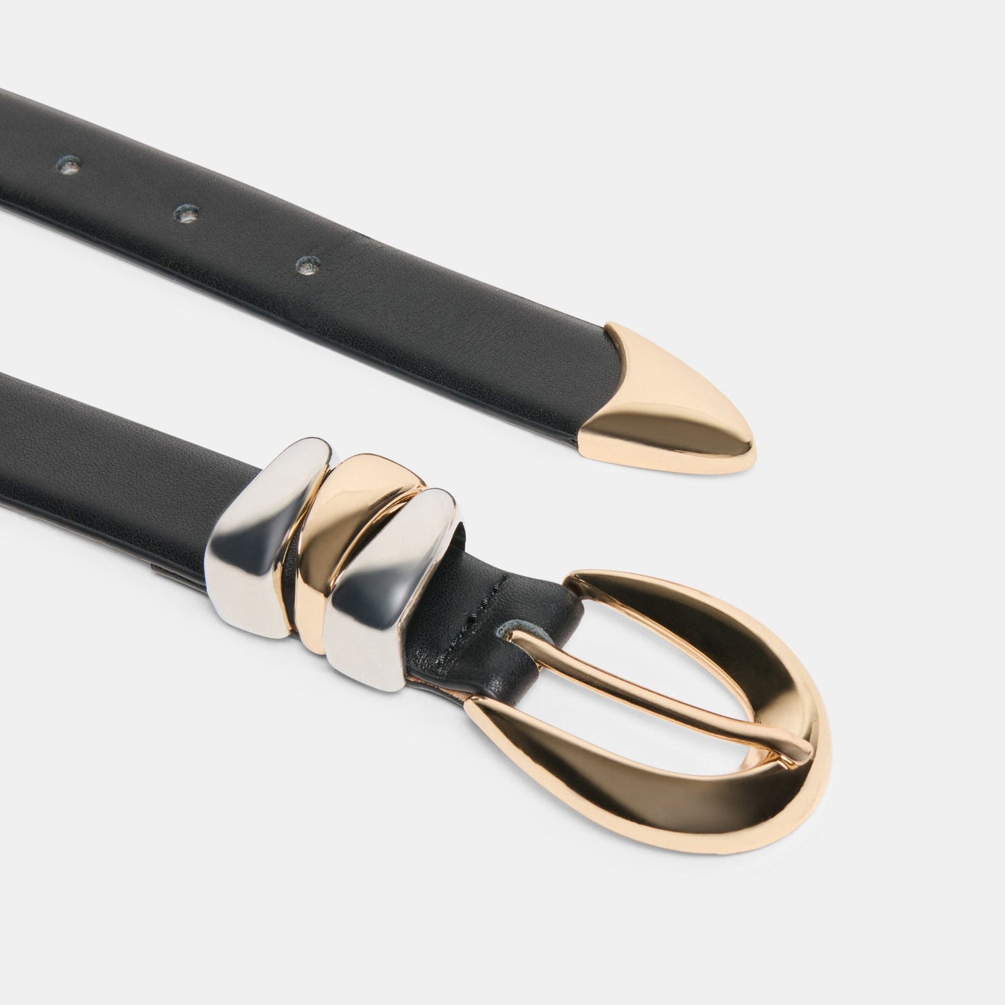 Mixed Metal Black Buckle Belt Dolce Vita