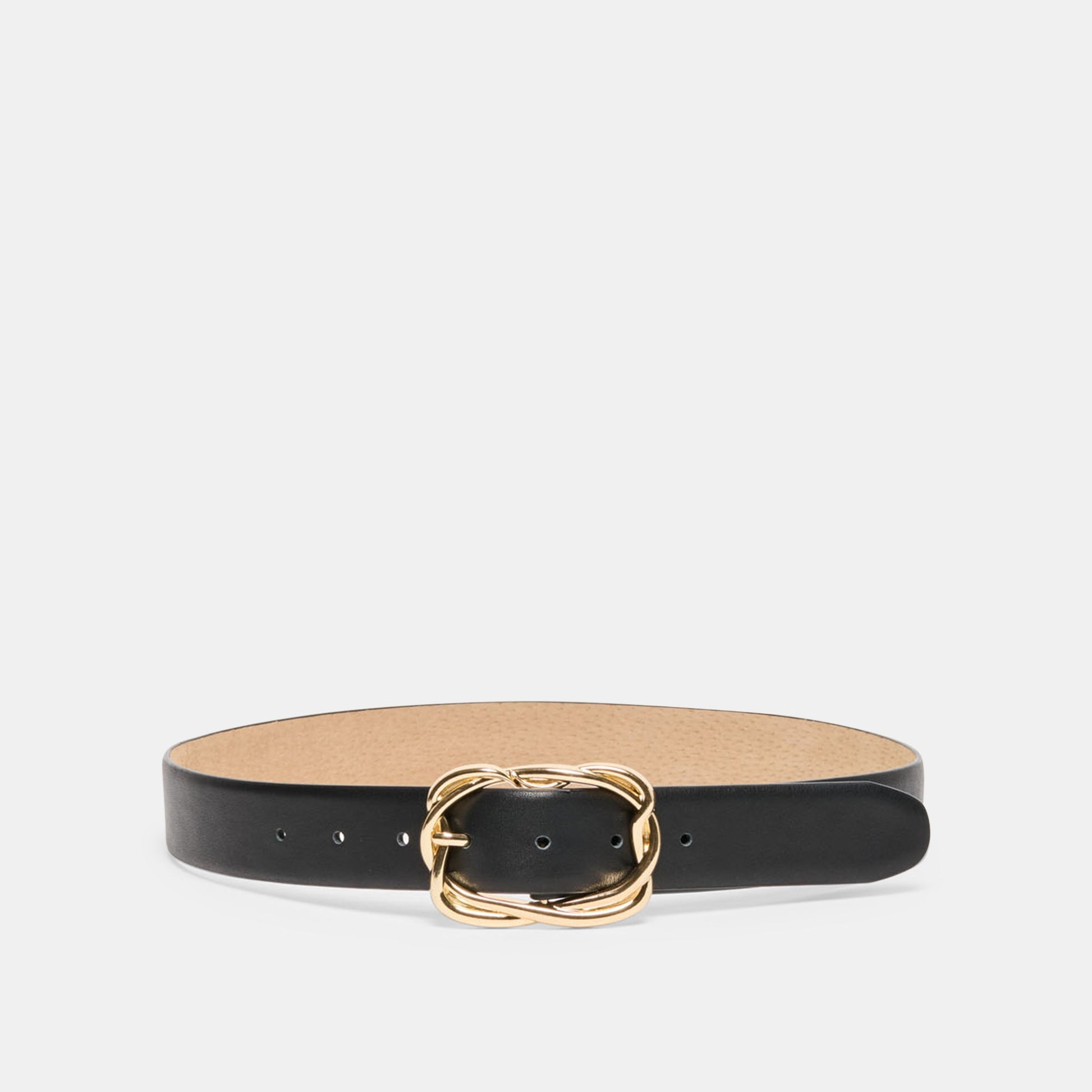 Braided Black Gold Buckle Belt Dolce Vita