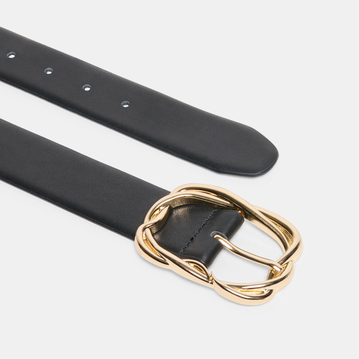 Braided Black Gold Buckle Belt Dolce Vita