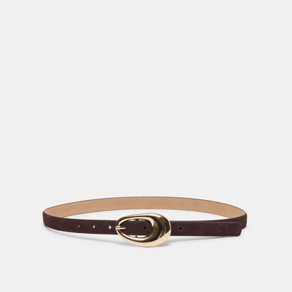 Organic Oval Mahogany Gold Buckle Belt Dolce Vita