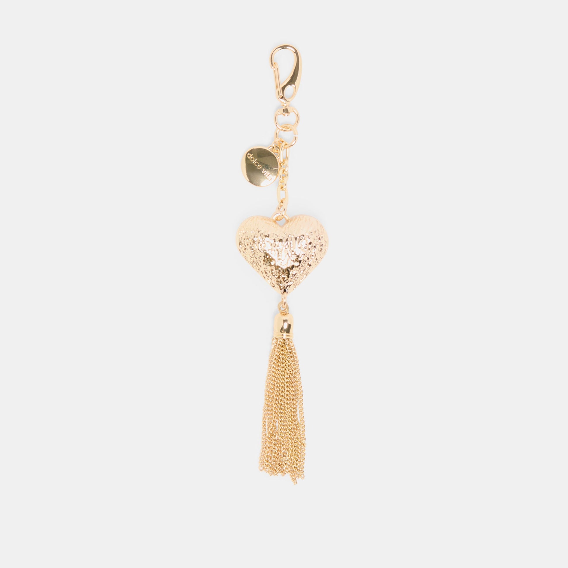 Heart Tassel Gold Bag Charm Dolce Vita
