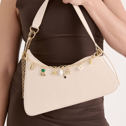 Pearl Gold Chain Bag Charm Dolce Vita