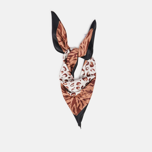 Animal Print Brown Multi Silk Scarf Dolce Vita