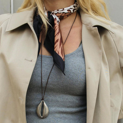 Animal Print Brown Multi Silk Scarf Dolce Vita