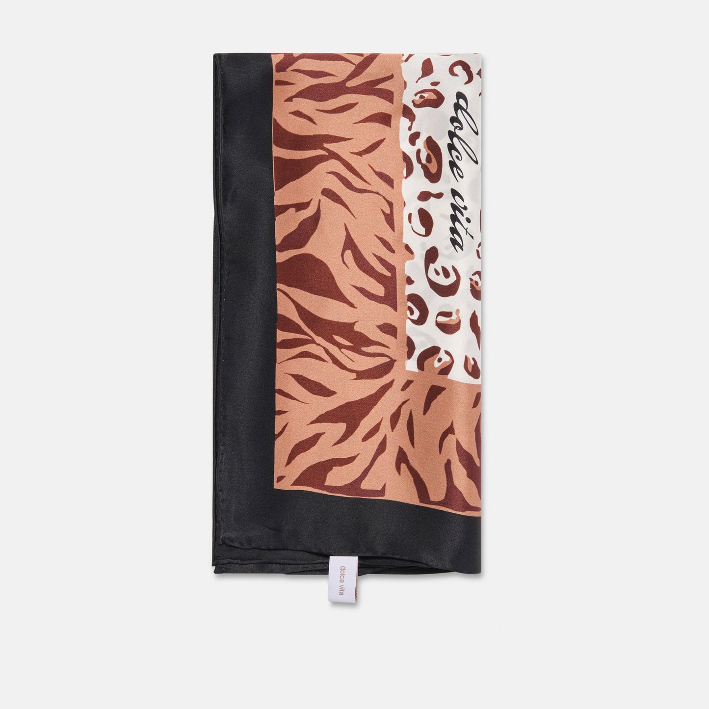 Animal Print Brown Multi Silk Scarf Dolce Vita