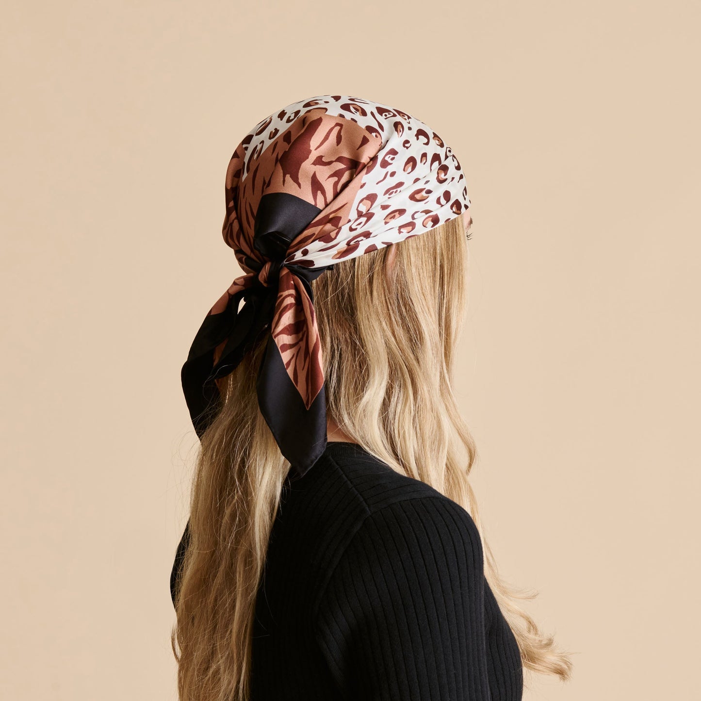 Animal Print Brown Multi Silk Scarf Dolce Vita