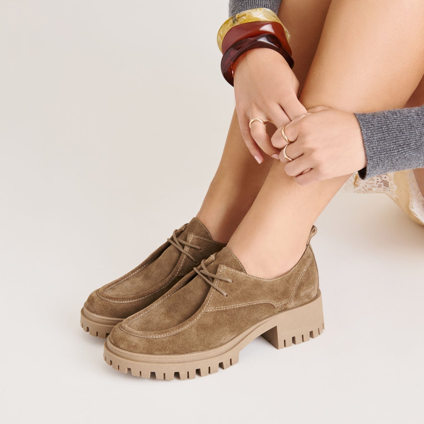 Milza Olive Suede Loafers Dolce Vita