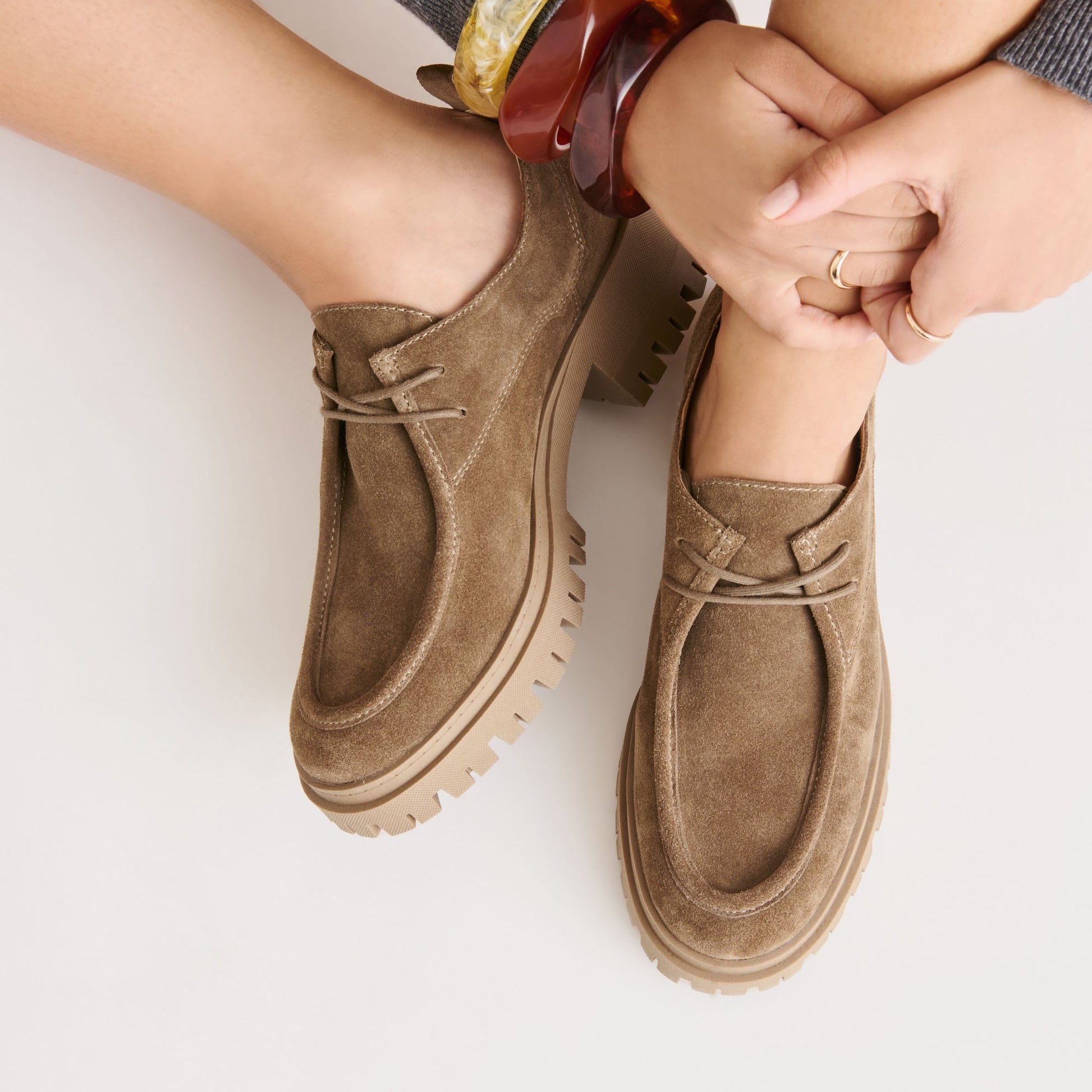 Milza Olive Suede Loafers Dolce Vita