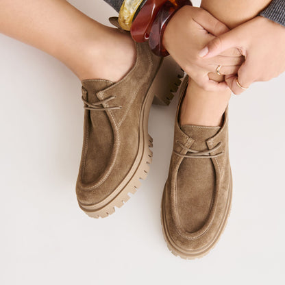Milza Olive Suede Loafers Dolce Vita