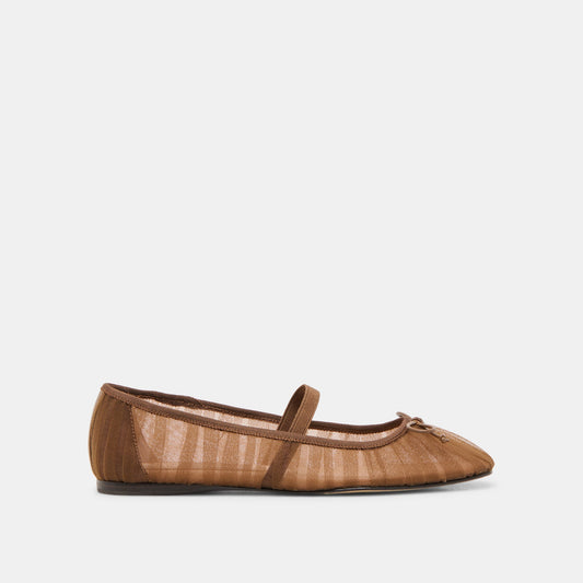Raeven Mid Brown Tulle Ballet Flats Dolce Vita