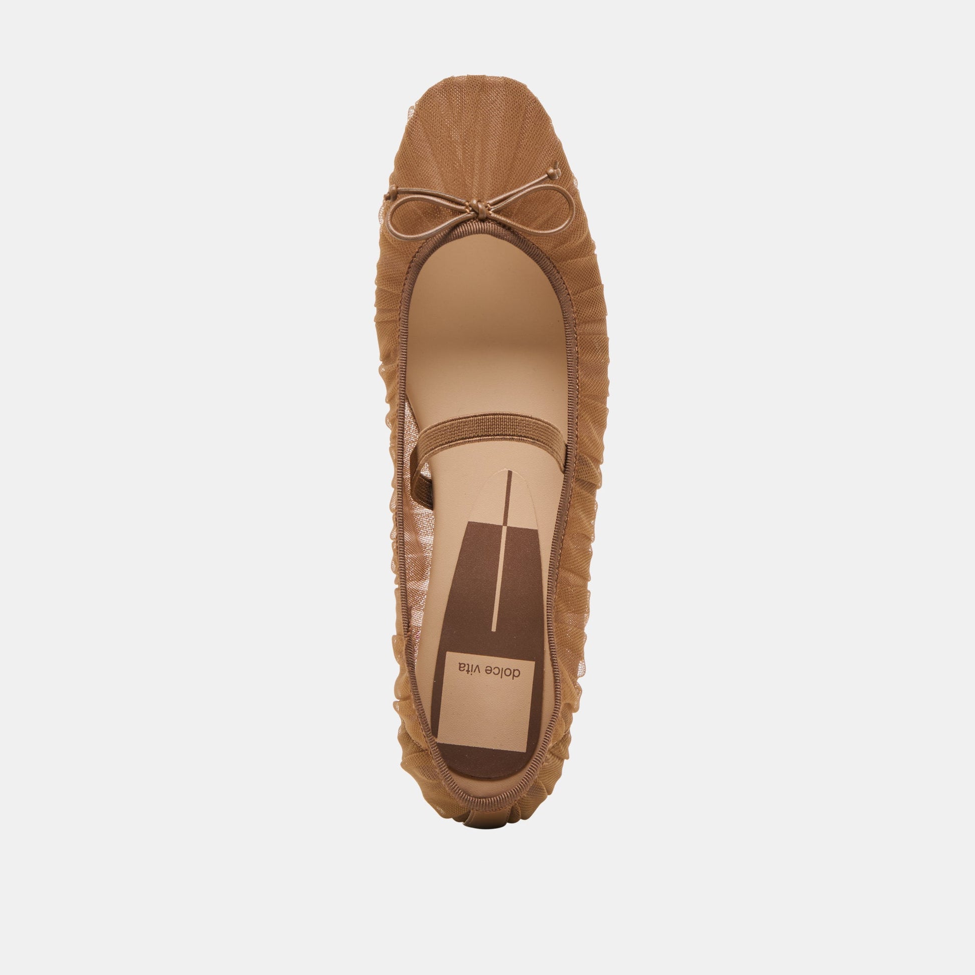 Raeven Mid Brown Tulle Ballet Flats Dolce Vita