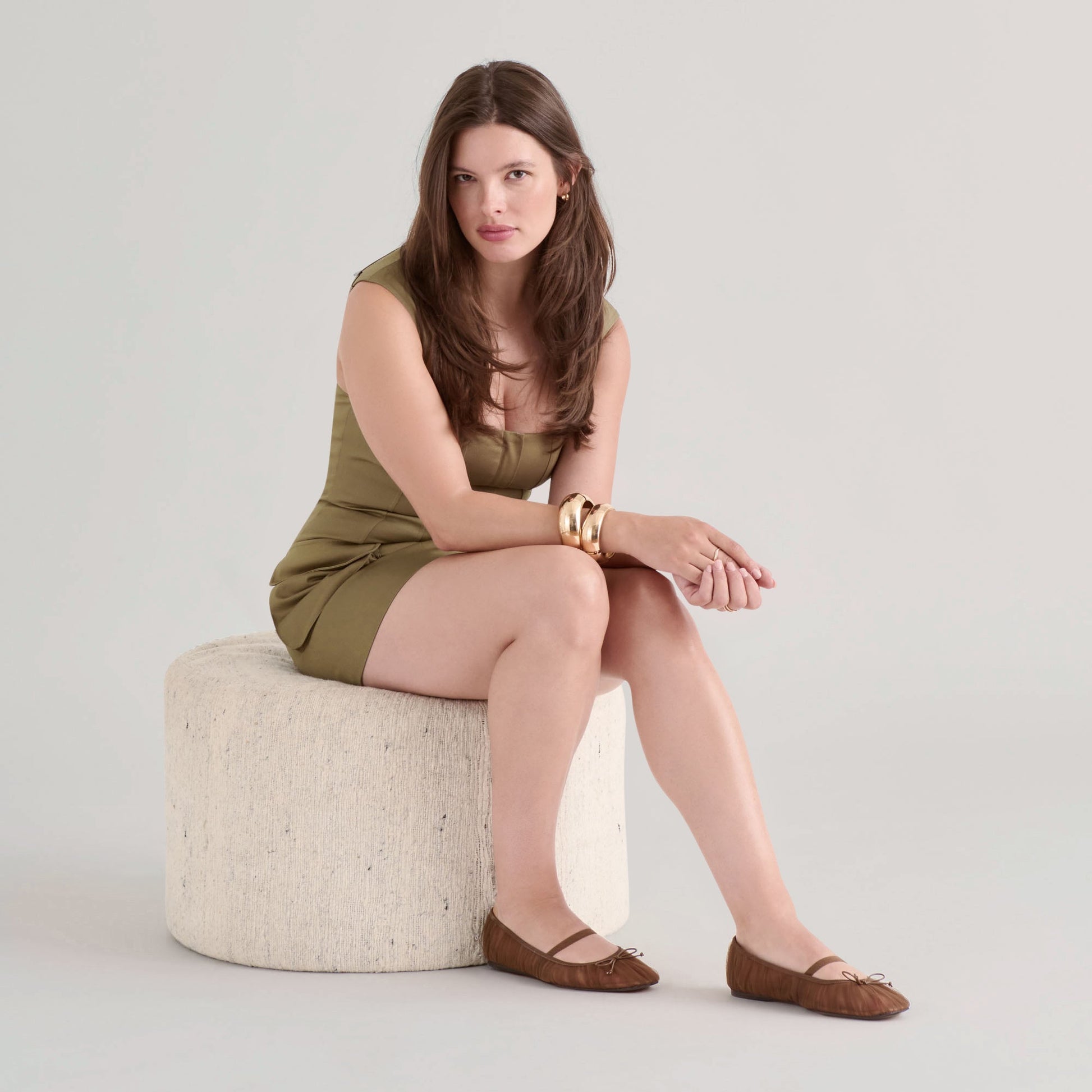 Raeven Mid Brown Tulle Ballet Flats Dolce Vita