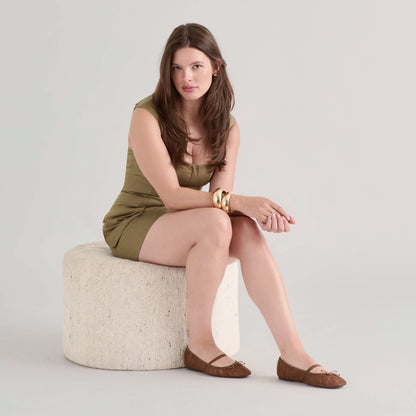 Raeven Mid Brown Tulle Ballet Flats Dolce Vita