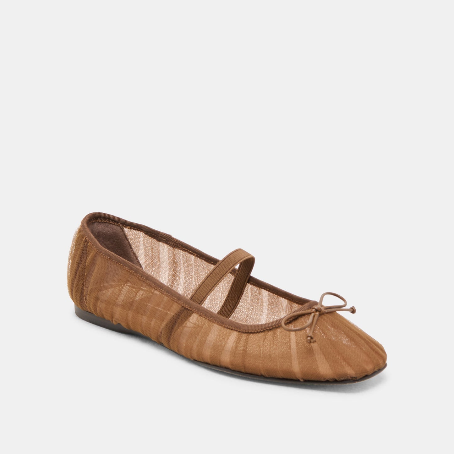 Raeven Mid Brown Tulle Ballet Flats Dolce Vita