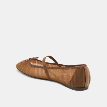 Raeven Mid Brown Tulle Ballet Flats Dolce Vita