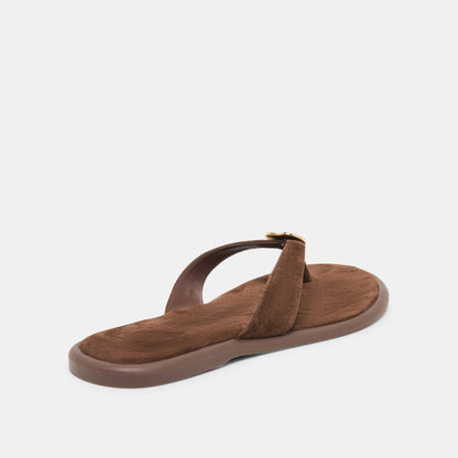 Jaina Dk Brown Suede Sandals Dolce Vita