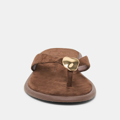 Jaina Dk Brown Suede Sandals Dolce Vita