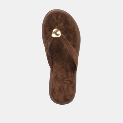 Jaina Dk Brown Suede Sandals Dolce Vita