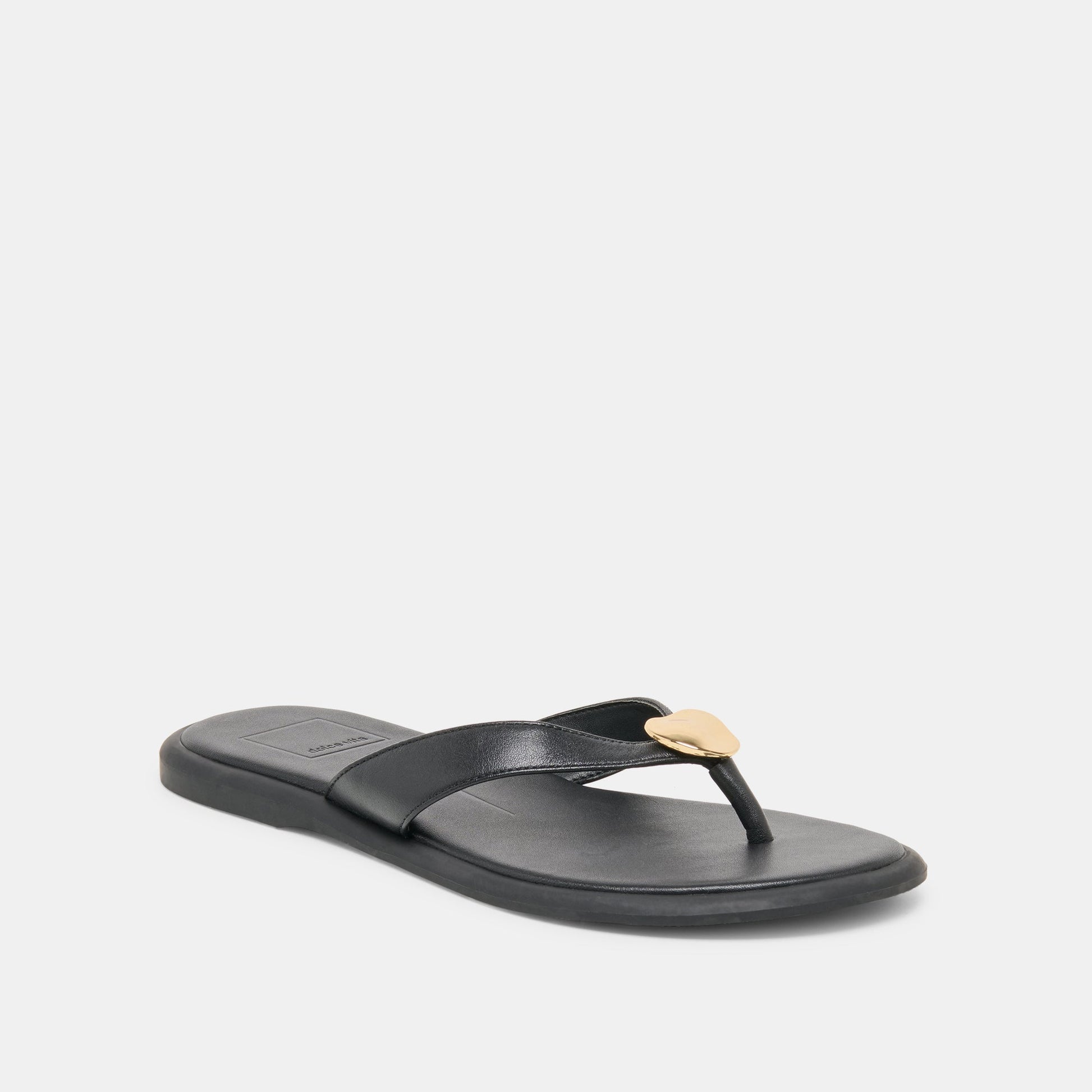 Jaina Black Leather Sandals Dolce Vita