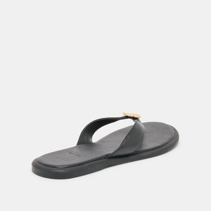 Jaina Black Leather Sandals Dolce Vita