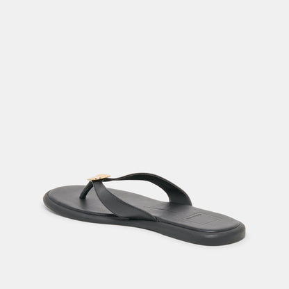 Jaina Black Leather Sandals Dolce Vita