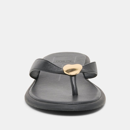 Jaina Black Leather Sandals Dolce Vita
