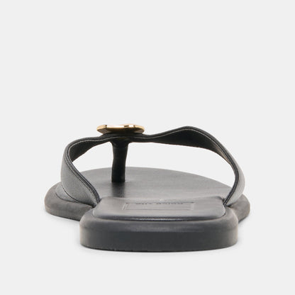 Jaina Black Leather Sandals Dolce Vita