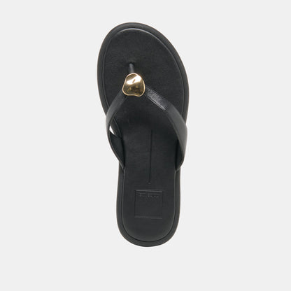 Jaina Black Leather Sandals Dolce Vita
