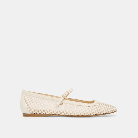 Reyes White Woven Raffia Ballet Flats Dolce Vita