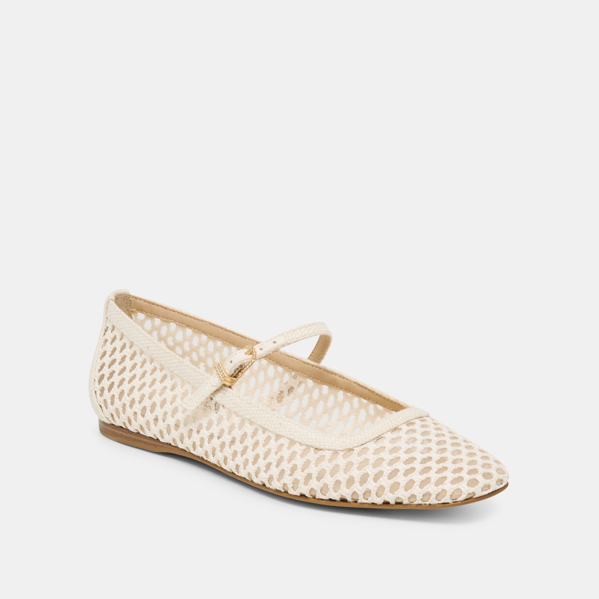 Reyes White Woven Raffia Ballet Flats Dolce Vita