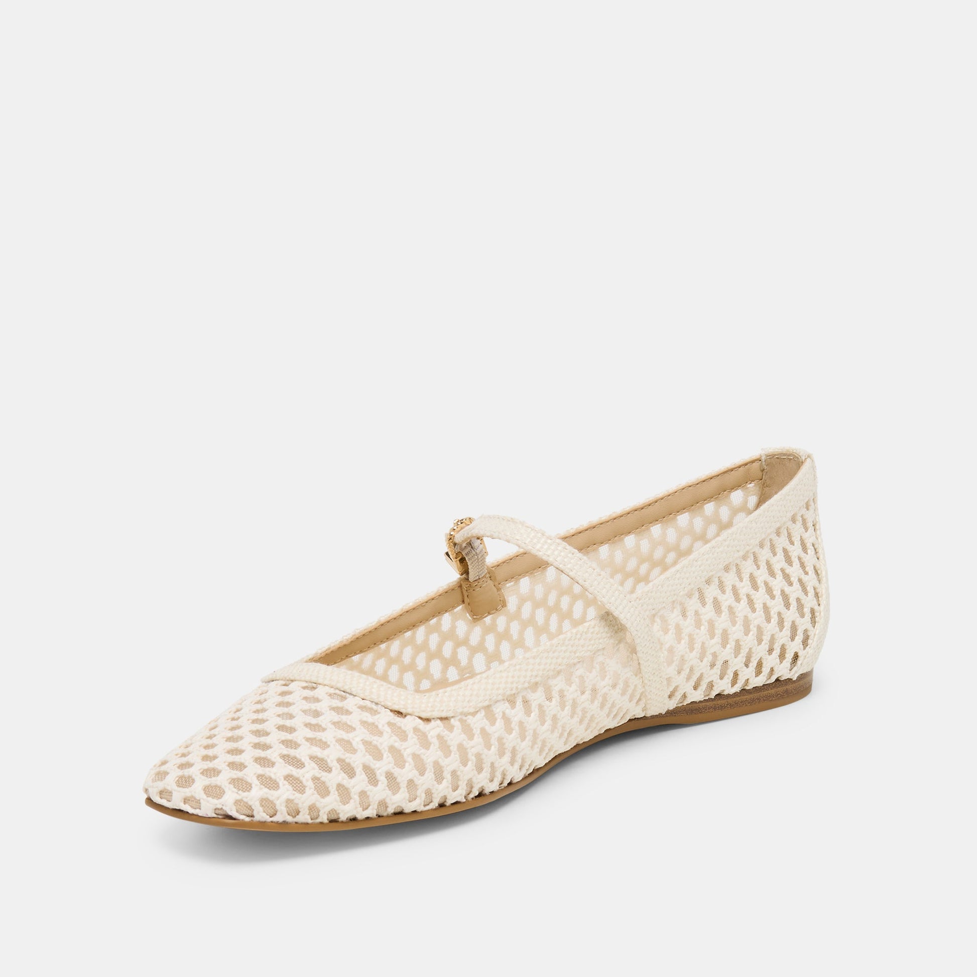 Reyes White Woven Raffia Ballet Flats Dolce Vita