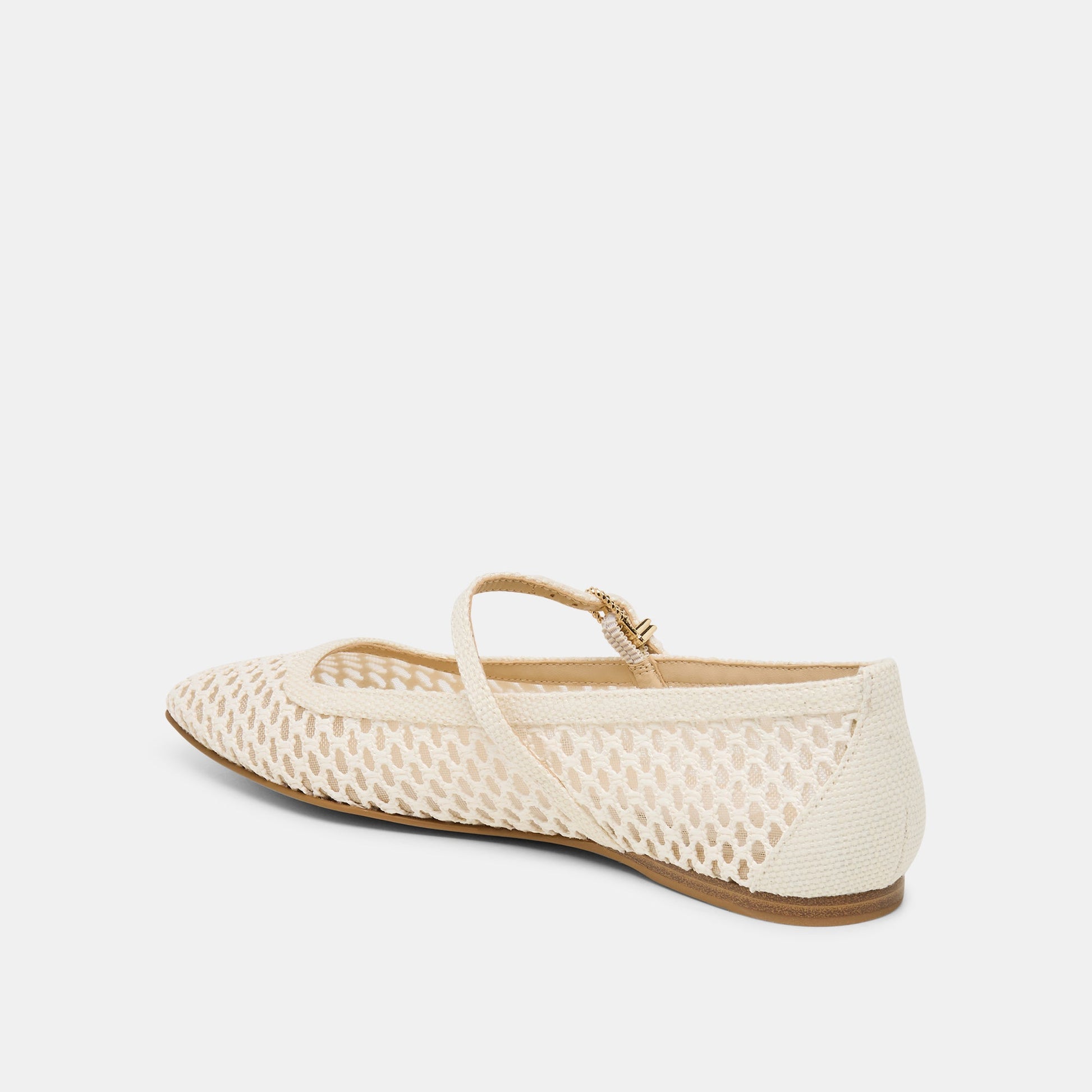 Reyes White Woven Raffia Ballet Flats Dolce Vita