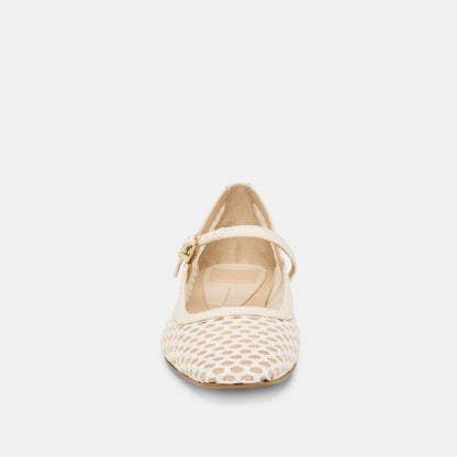 Reyes White Woven Raffia Ballet Flats Dolce Vita