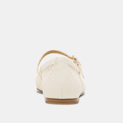 Reyes White Woven Raffia Ballet Flats Dolce Vita
