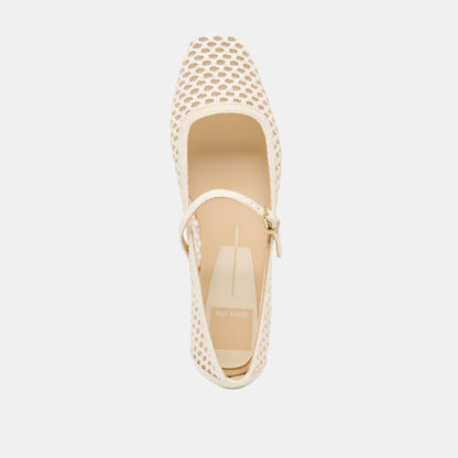 Reyes White Woven Raffia Ballet Flats Dolce Vita