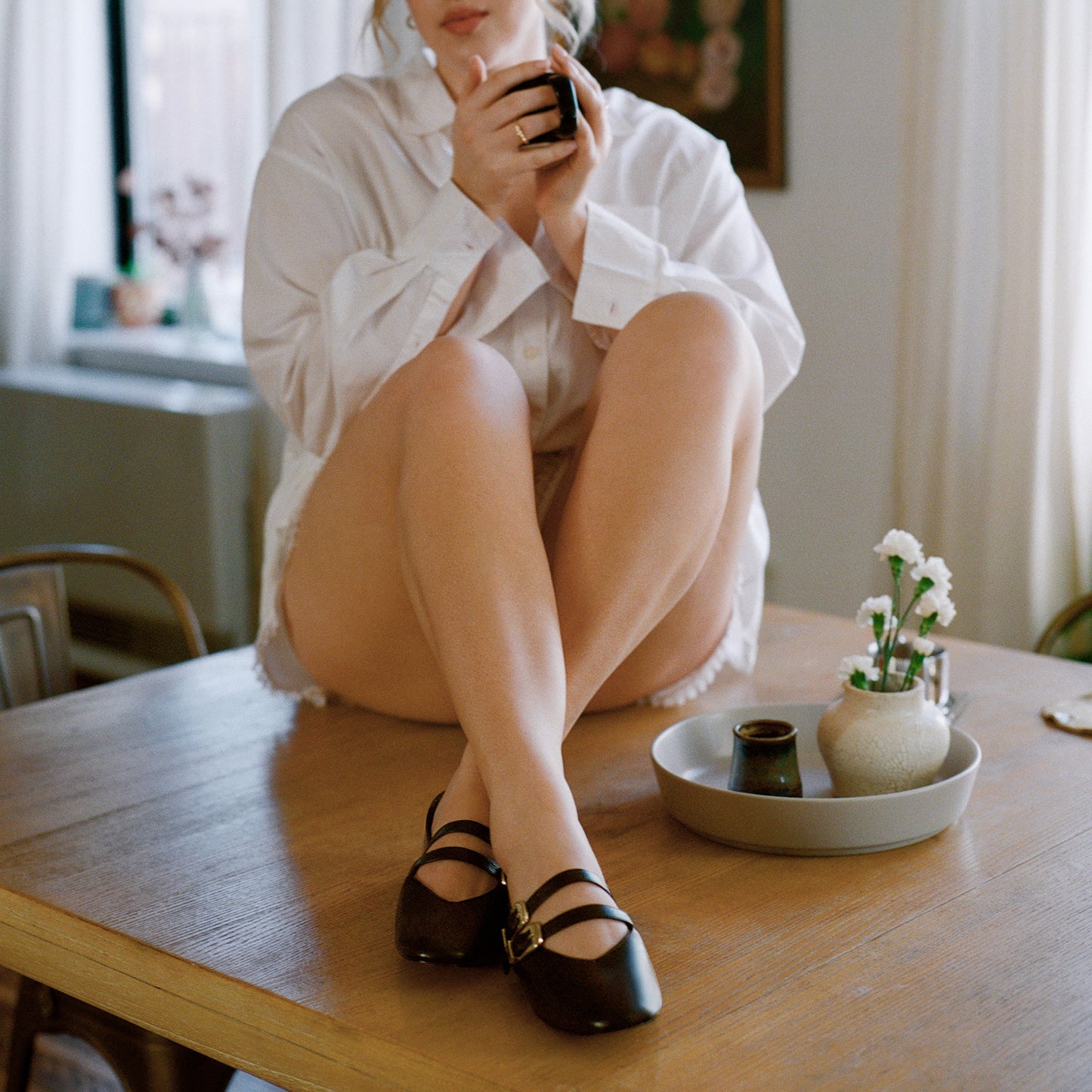 BAYLEE BALLET FLATS BLACK LEATHER Dolce Vita