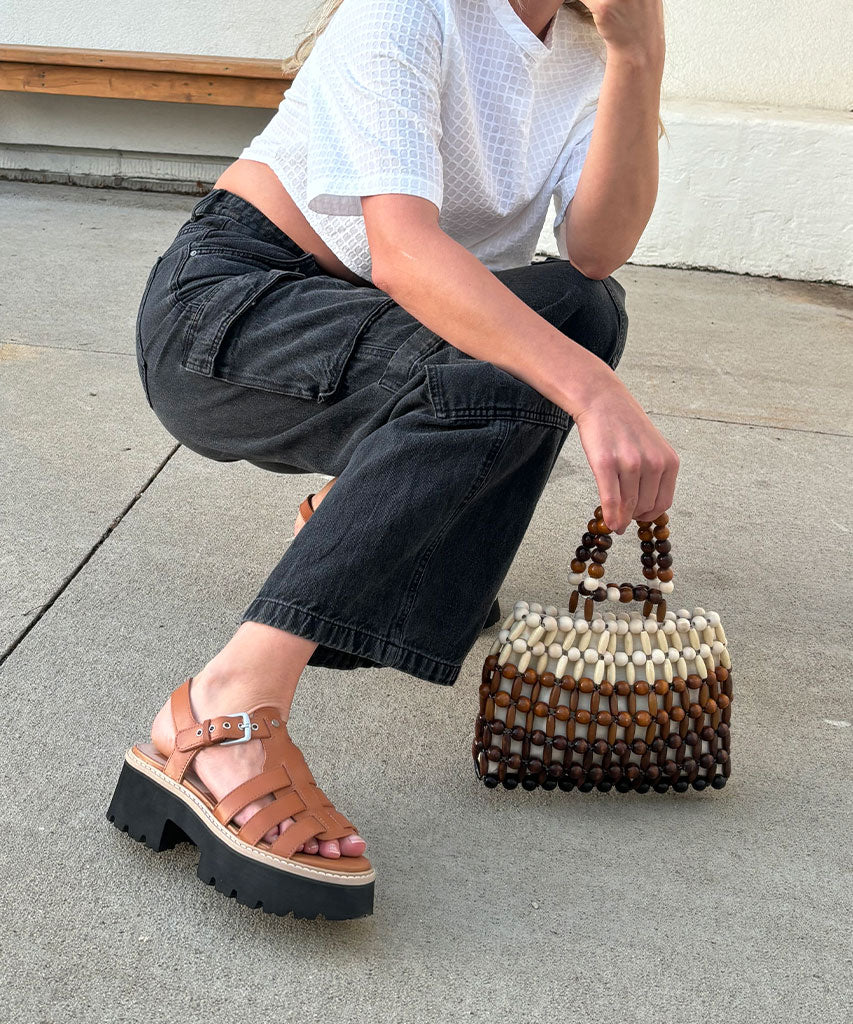 LATICE SANDALS BROWN LEATHER Dolce Vita